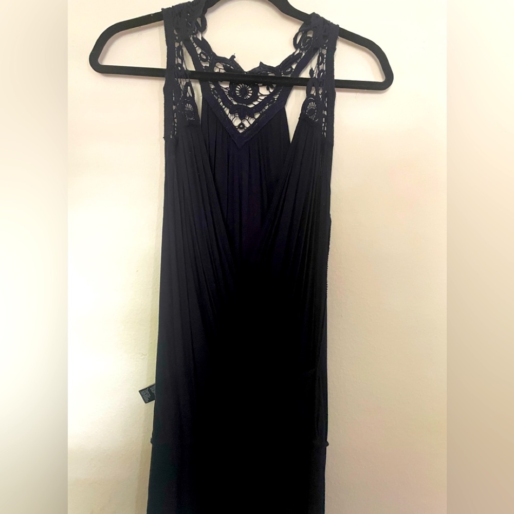 Navy blue opened top.